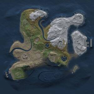 Thumbnail Rust Map: Procedural Map, Size: 2500, Seed: 1779205275, 10 Monuments
