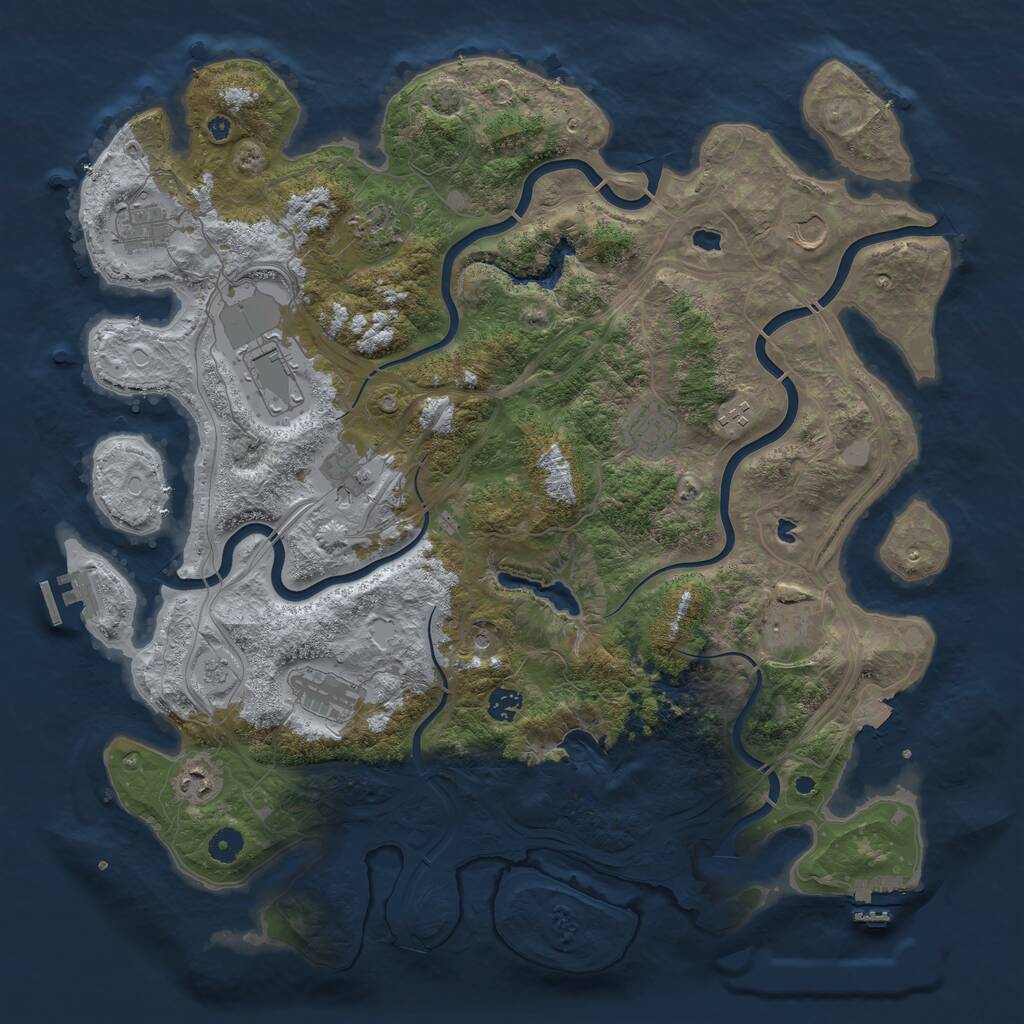 Rust Map: Procedural Map, Size: 4500, Seed: 22335, 17 Monuments