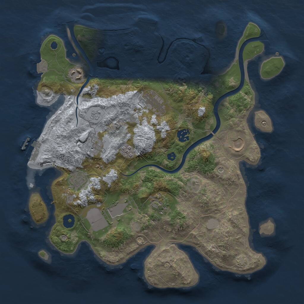 Rust Map: Procedural Map, Size: 3500, Seed: 442179109, 15 Monuments