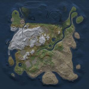 Thumbnail Rust Map: Procedural Map, Size: 3500, Seed: 442179109, 15 Monuments
