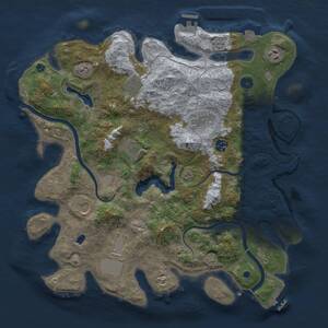 Thumbnail Rust Map: Procedural Map, Size: 4000, Seed: 19621979, 14 Monuments