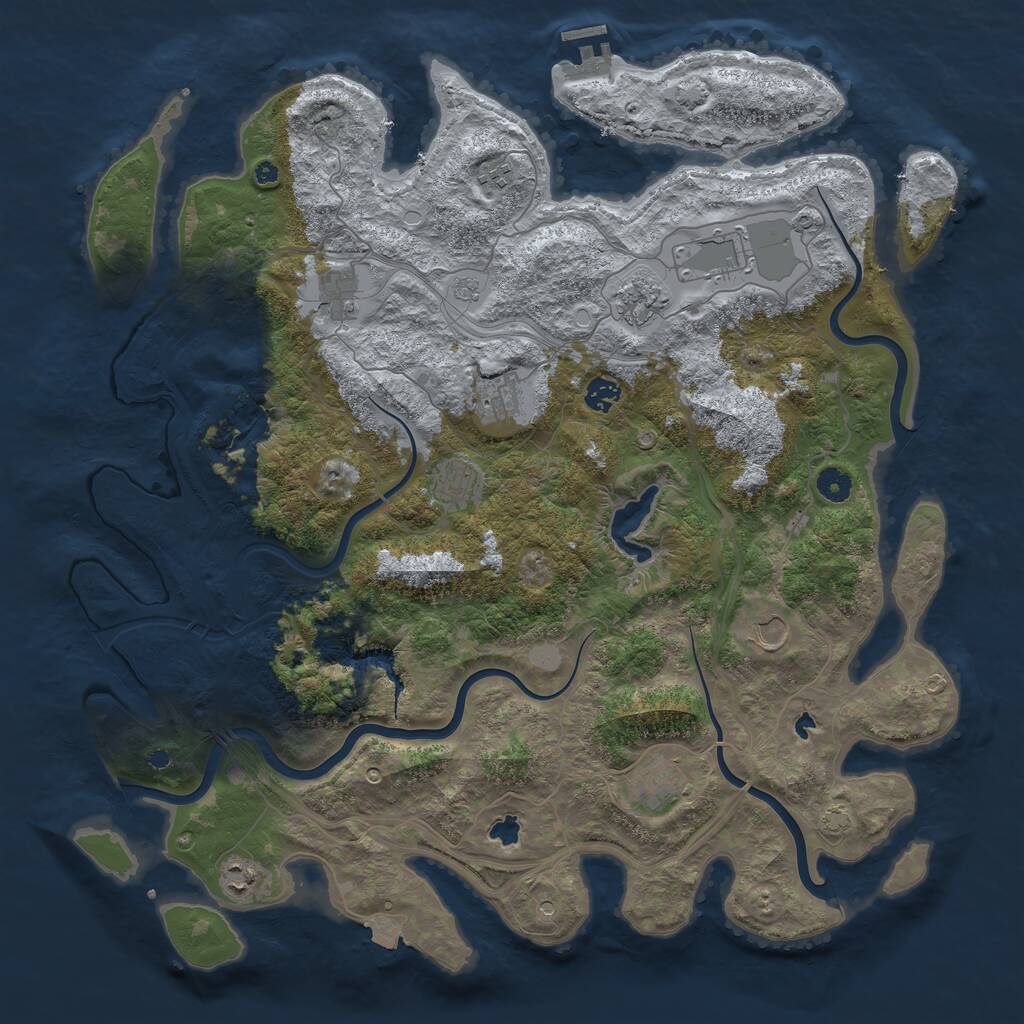 Rust Map: Procedural Map, Size: 4500, Seed: 18157741, 15 Monuments