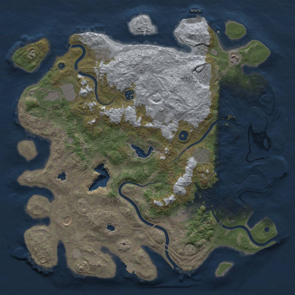 Rust Map: Procedural Map, Size: 4500, Seed: 644222852, 17 Monuments