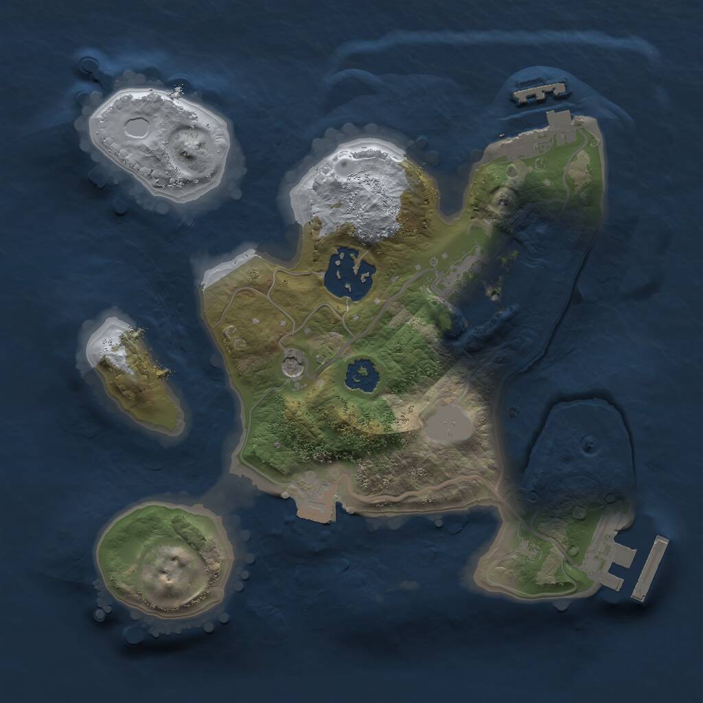 Rust Map: Procedural Map, Size: 2100, Seed: 1918118511, 6 Monuments