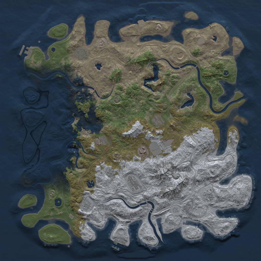 Rust Map: Procedural Map, Size: 5000, Seed: 1532651694, 17 Monuments
