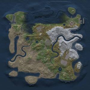 Thumbnail Rust Map: Procedural Map, Size: 3500, Seed: 357258571, 14 Monuments