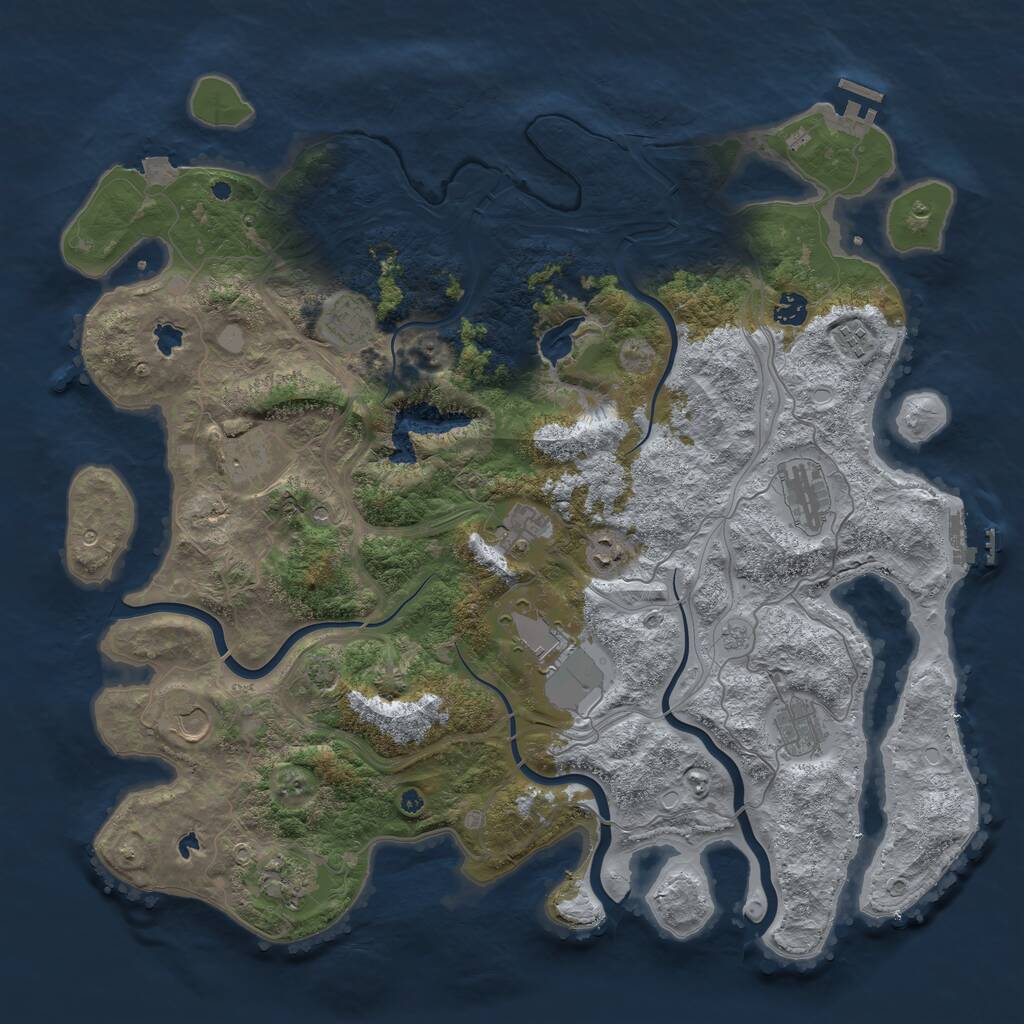 Rust Map: Procedural Map, Size: 4500, Seed: 49376, 17 Monuments