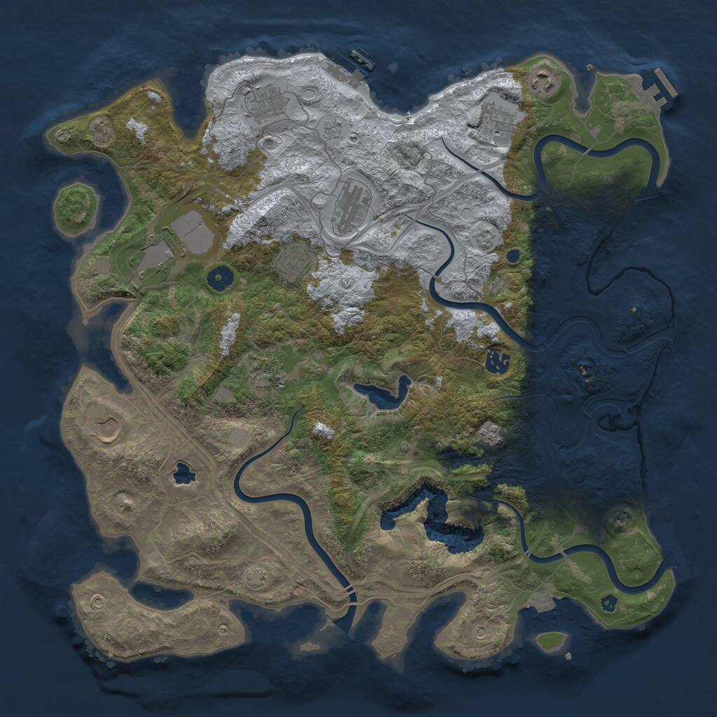 Rust Map: Procedural Map, Size: 4300, Seed: 684204, 16 Monuments