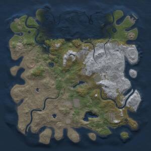 Thumbnail Rust Map: Procedural Map, Size: 4500, Seed: 649000, 16 Monuments