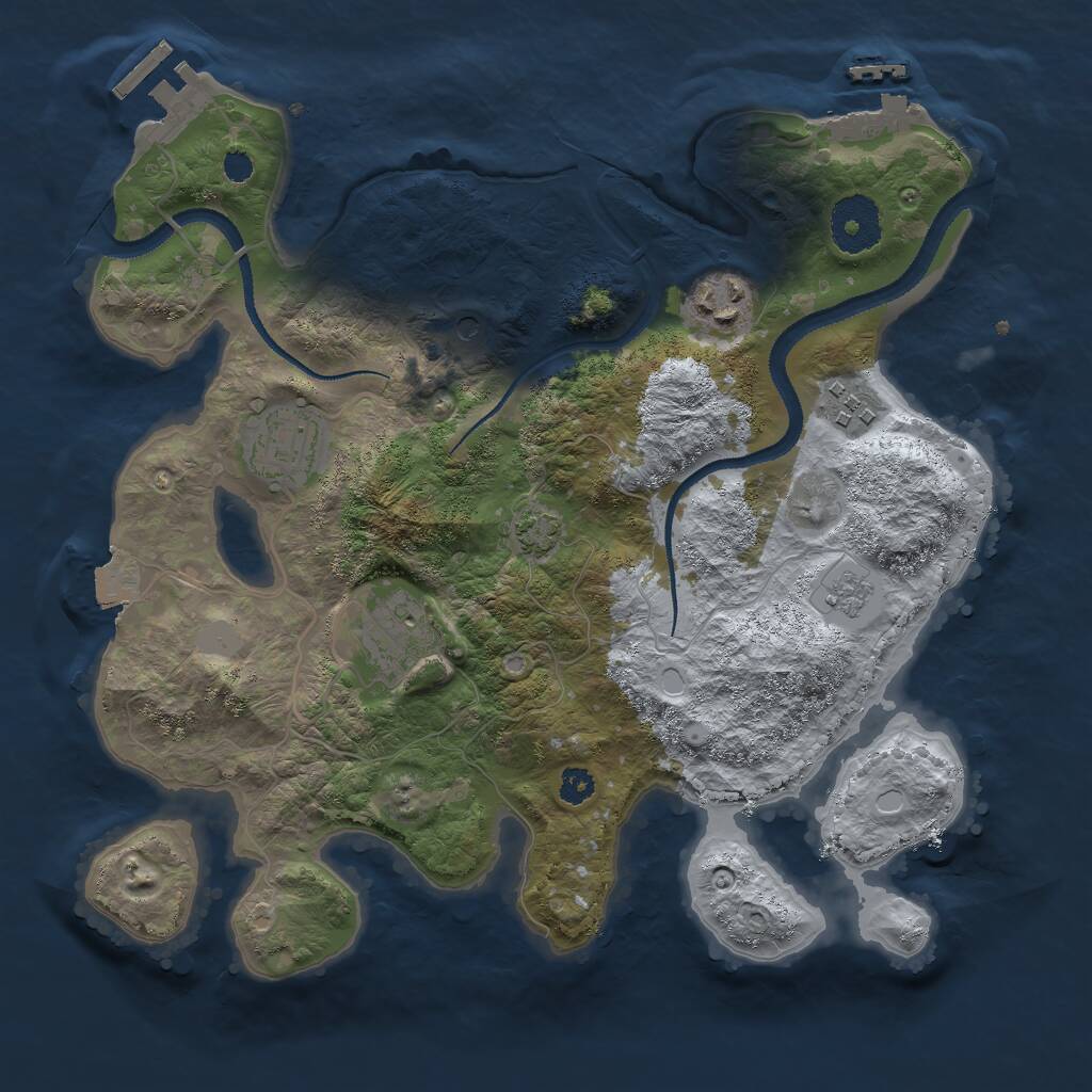 Rust Map: Procedural Map, Size: 3000, Seed: 946676957, 10 Monuments