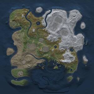 Thumbnail Rust Map: Procedural Map, Size: 3500, Seed: 17770853, 14 Monuments