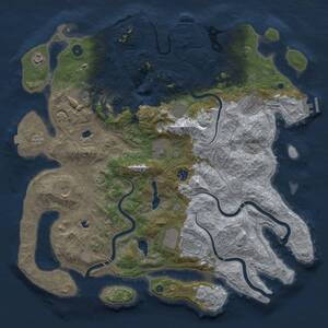Thumbnail Rust Map: Procedural Map, Size: 4500, Seed: 1339966699, 15 Monuments