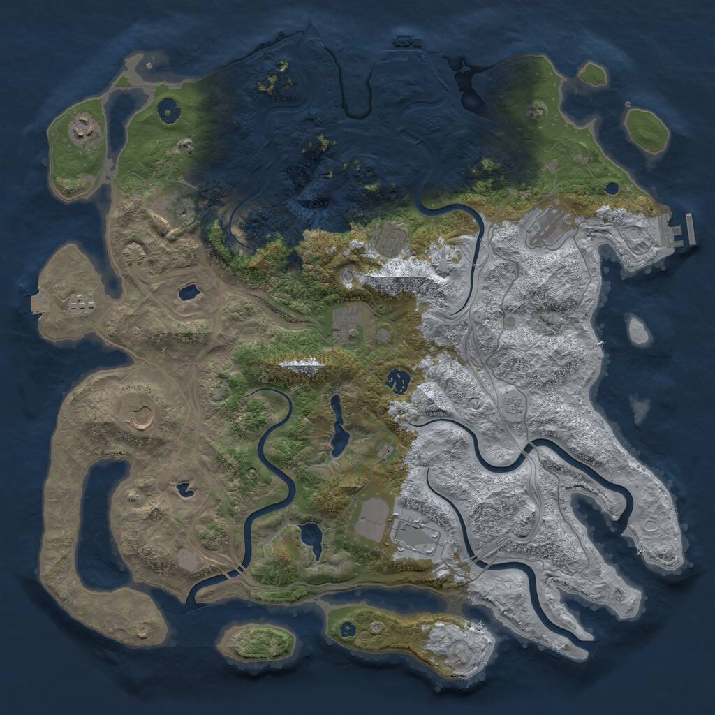 Rust Map: Procedural Map, Size: 4500, Seed: 1339966699, 15 Monuments