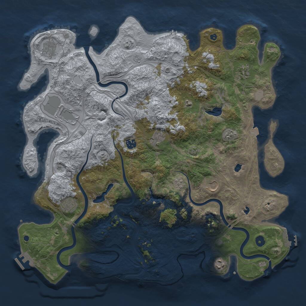 Rust Map: Procedural Map, Size: 4500, Seed: 126013788, 15 Monuments