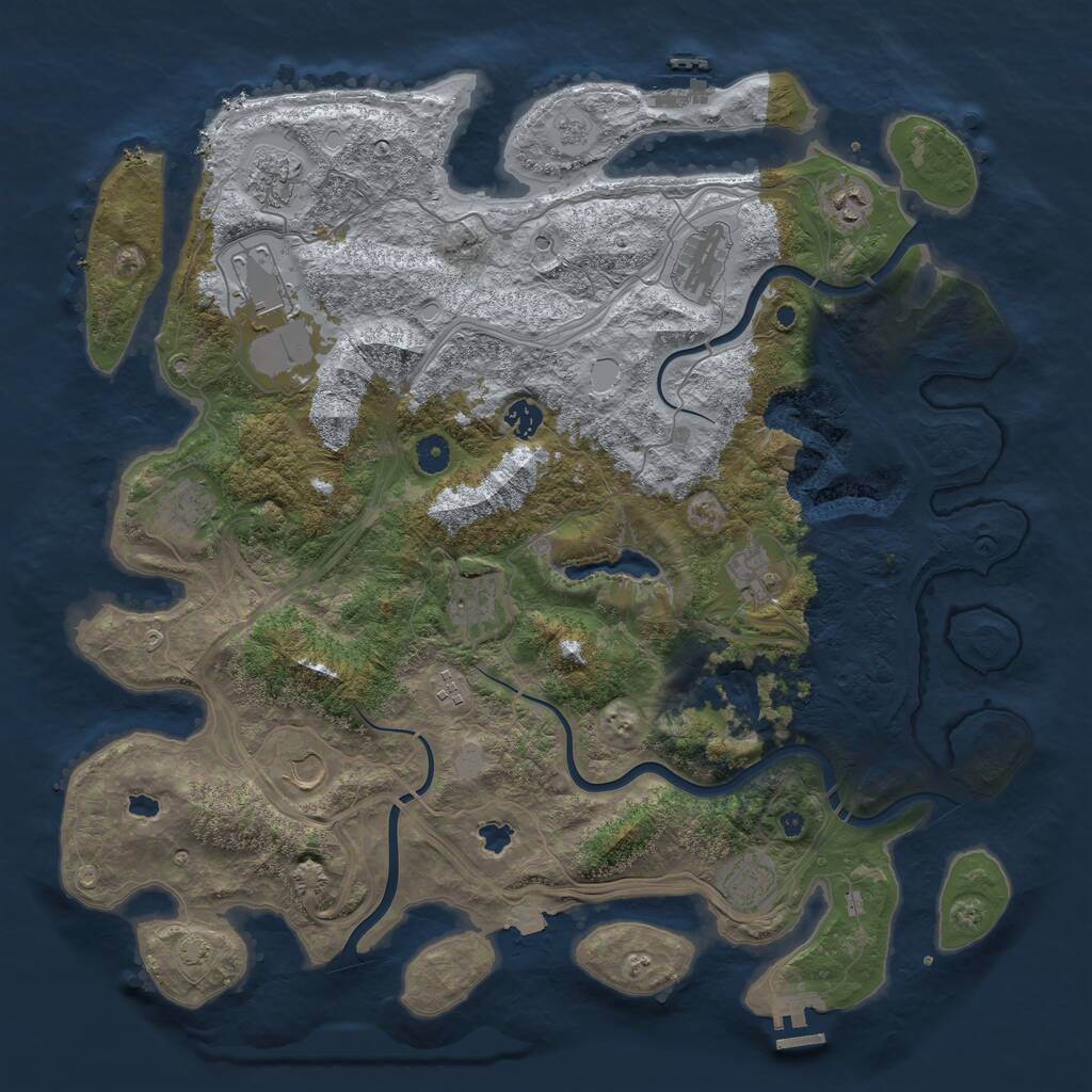 Rust Map: Procedural Map, Size: 4500, Seed: 300973526, 17 Monuments
