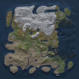 Thumbnail Rust Map: Procedural Map, Size: 4500, Seed: 300973526, 17 Monuments