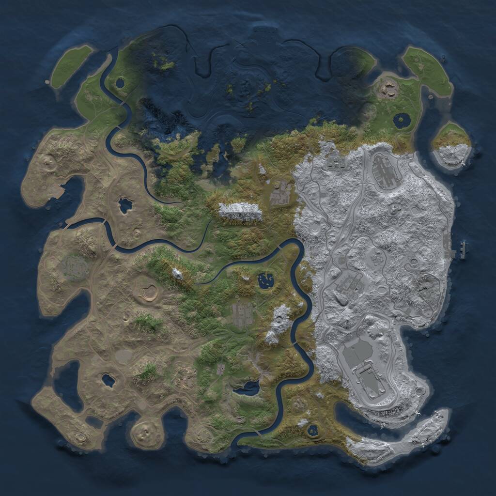 Rust Map: Procedural Map, Size: 4500, Seed: 7771, 17 Monuments