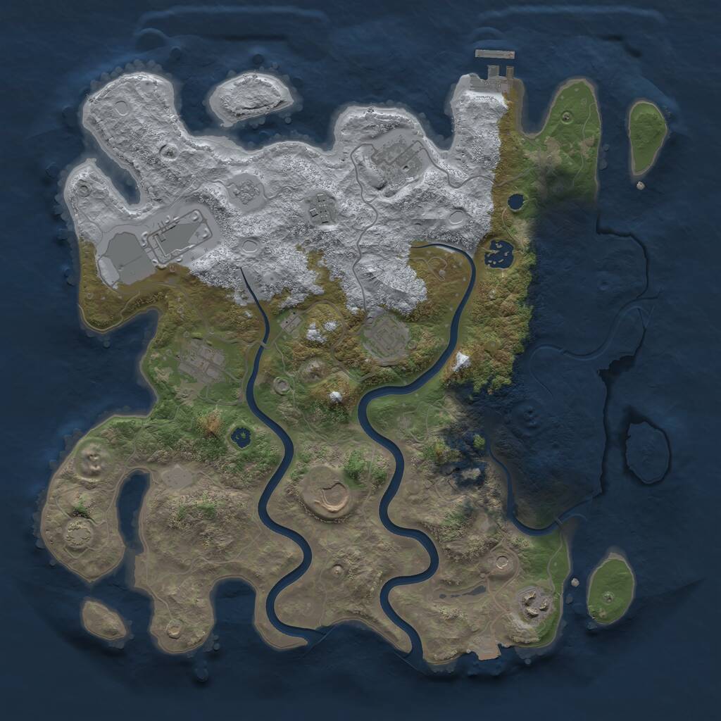 Rust Map: Procedural Map, Size: 3700, Seed: 754582111, 13 Monuments