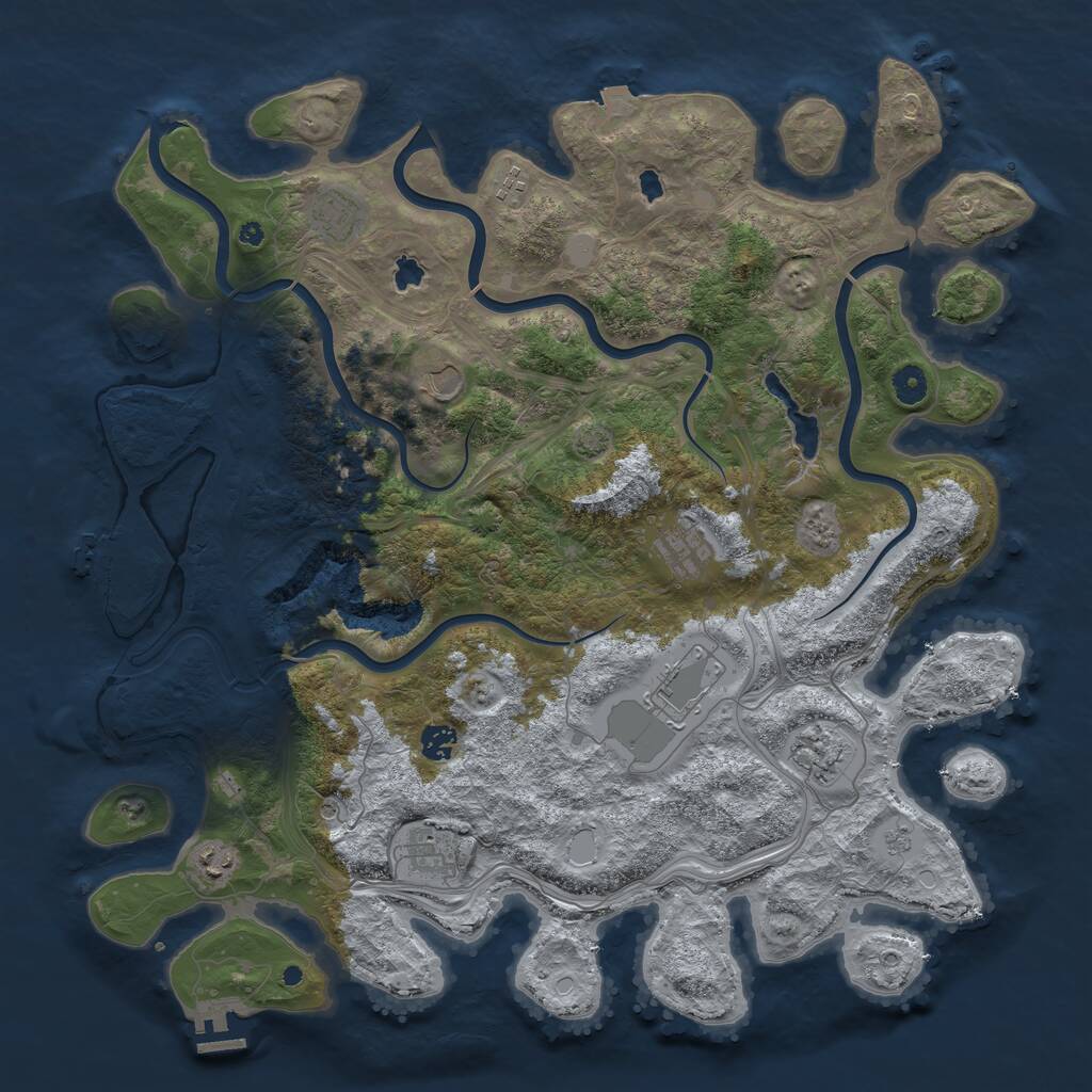 Rust Map: Procedural Map, Size: 4500, Seed: 1532651694, 15 Monuments