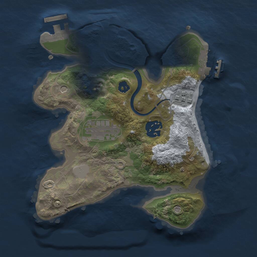Rust Map: Procedural Map, Size: 2250, Seed: 183258794, 7 Monuments