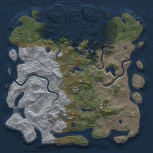 Thumbnail Rust Map: Procedural Map, Size: 5000, Seed: 35901, 17 Monuments