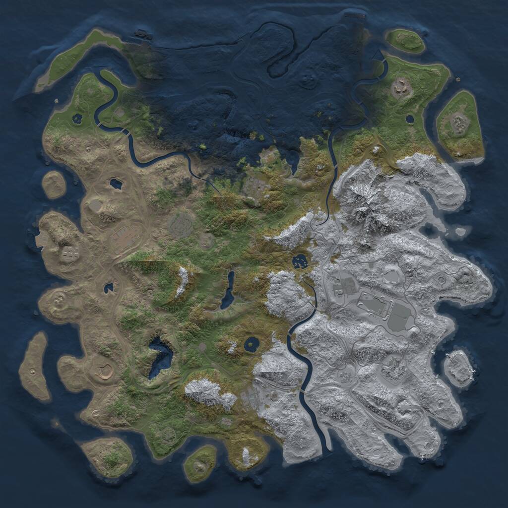 Rust Map: Procedural Map, Size: 5000, Seed: 6111995, 17 Monuments