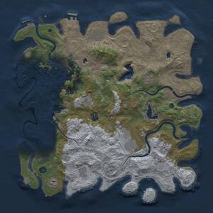 Thumbnail Rust Map: Procedural Map, Size: 4500, Seed: 553776705, 17 Monuments