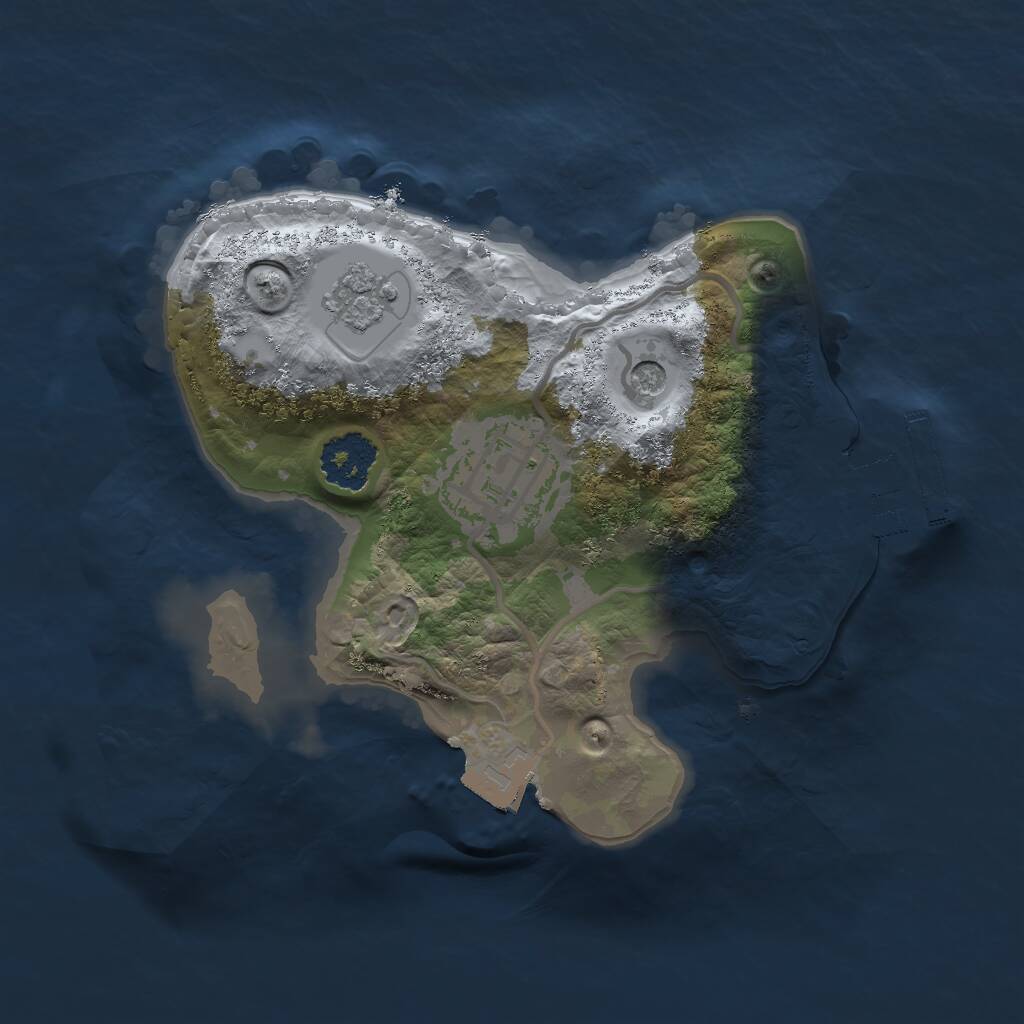 Rust Map: Procedural Map, Size: 1850, Seed: 1234, 5 Monuments