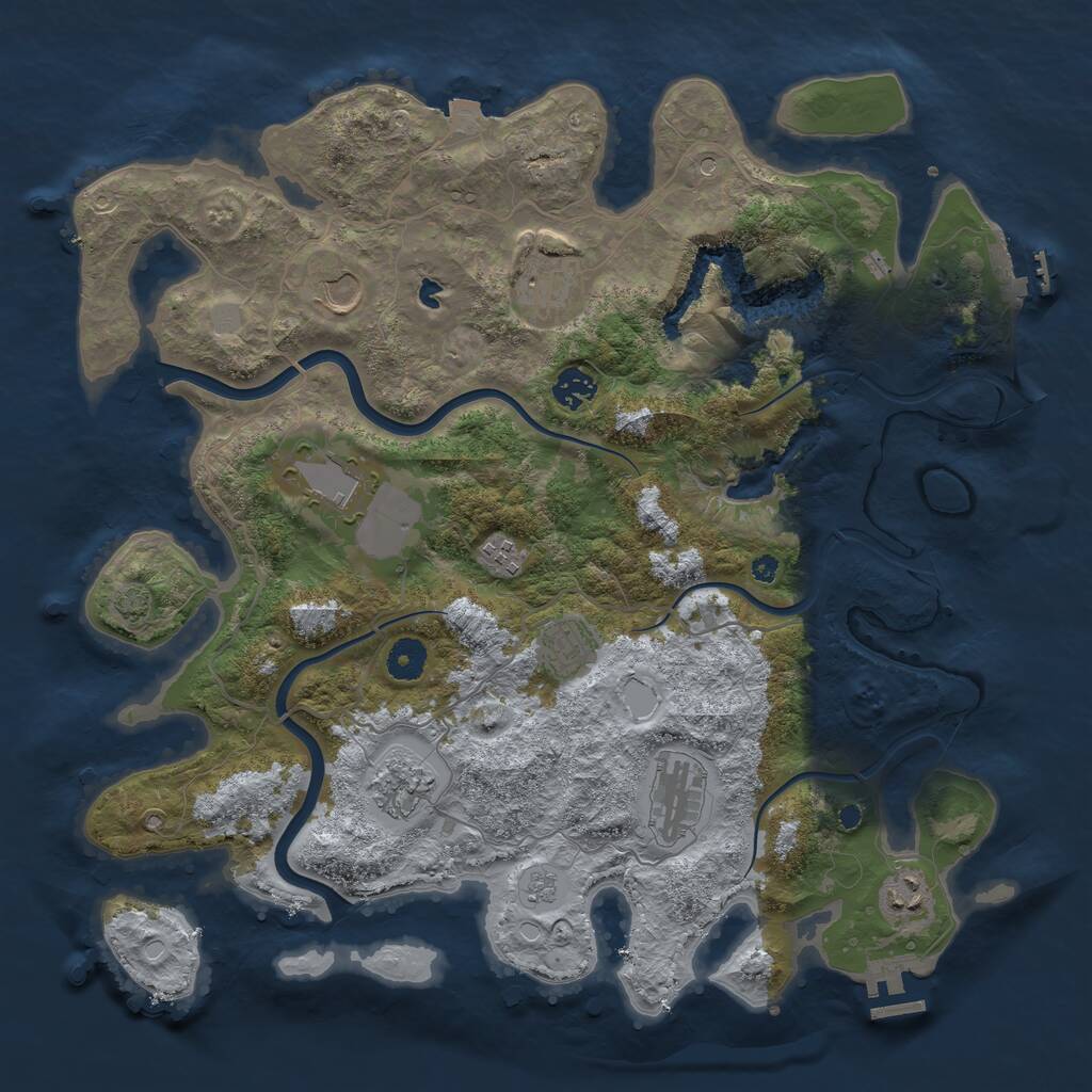 Rust Map: Procedural Map, Size: 4000, Seed: 1649120241, 15 Monuments