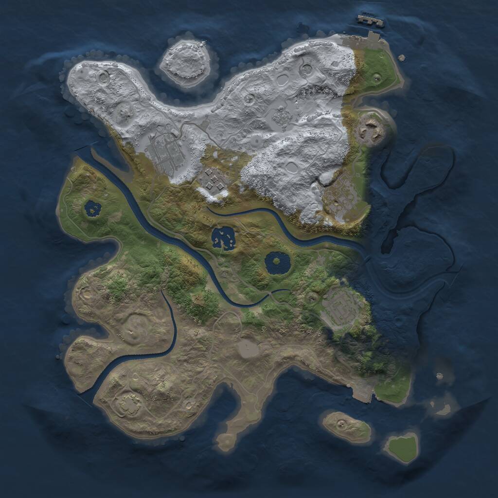Rust Map: Procedural Map, Size: 3000, Seed: 1371017076, 11 Monuments