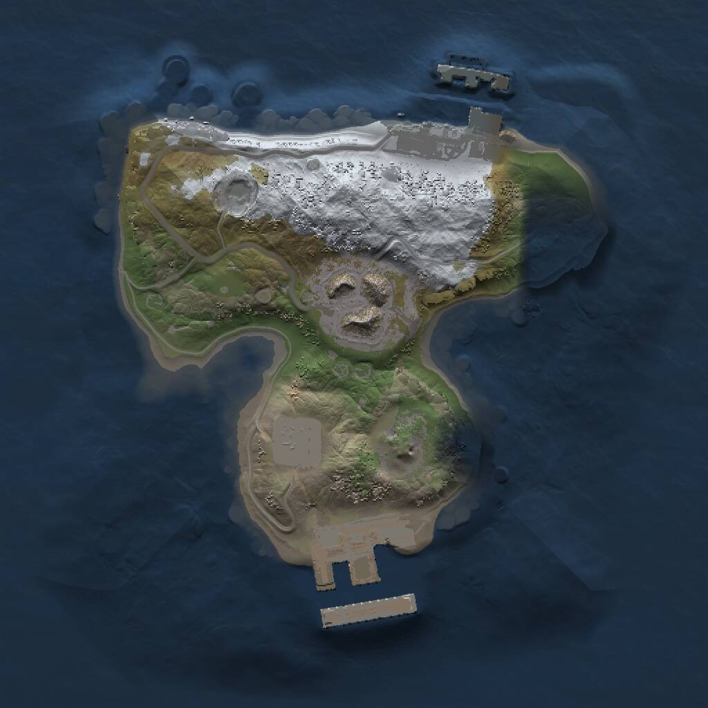 Rust Map: Procedural Map, Size: 1500, Seed: 300973526, 4 Monuments