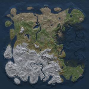 Thumbnail Rust Map: Procedural Map, Size: 5000, Seed: 470203630, 17 Monuments