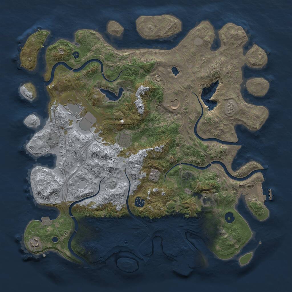 Rust Map: Procedural Map, Size: 4250, Seed: 231838591, 13 Monuments