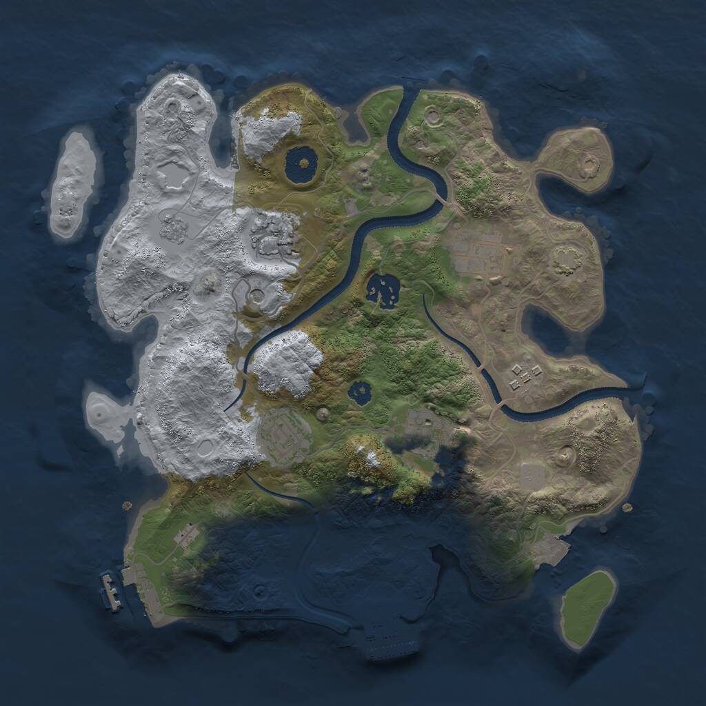 Rust Map: Procedural Map, Size: 3000, Seed: 199747738, 12 Monuments