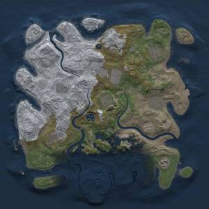 Thumbnail Rust Map: Procedural Map, Size: 3700, Seed: 206413, 15 Monuments