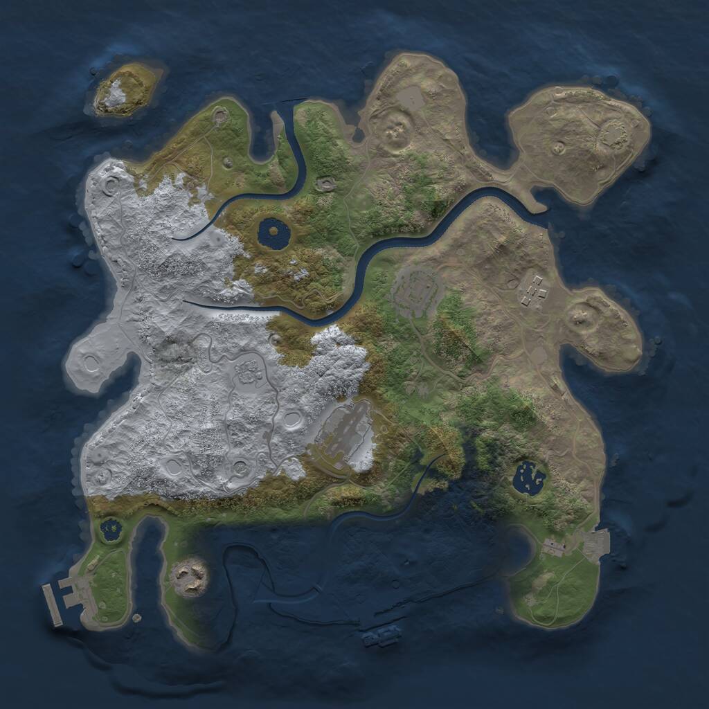 Rust Map: Procedural Map, Size: 3300, Seed: 1260462020, 11 Monuments