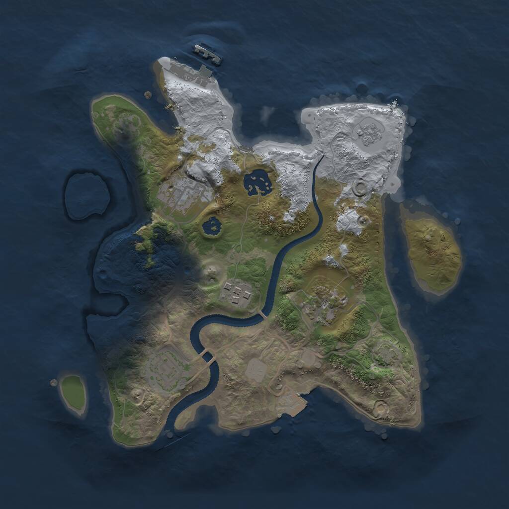 Rust Map: Procedural Map, Size: 2750, Seed: 632709301, 9 Monuments