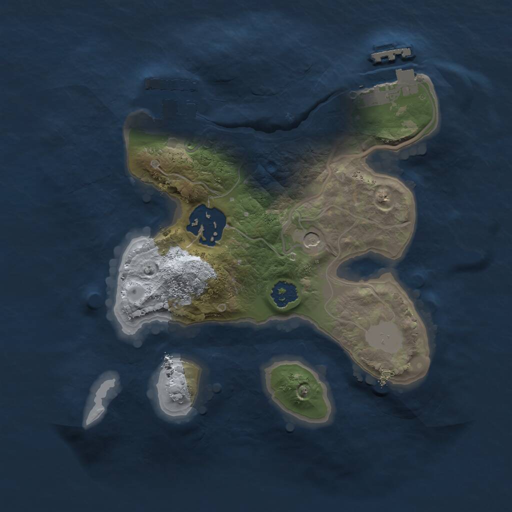 Rust Map: Procedural Map, Size: 2000, Seed: 615467664, 5 Monuments