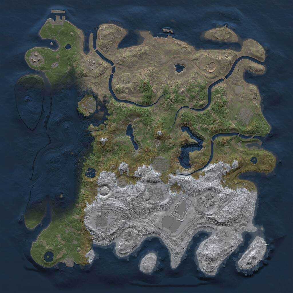 Rust Map: Procedural Map, Size: 4250, Seed: 30119, 17 Monuments