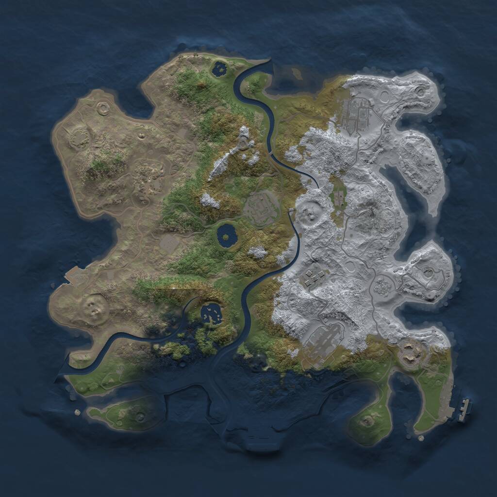 Rust Map: Procedural Map, Size: 3400, Seed: 594853024, 13 Monuments