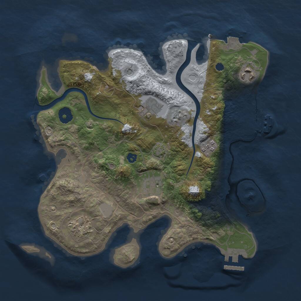 Rust Map: Procedural Map, Size: 3000, Seed: 5644552, 10 Monuments