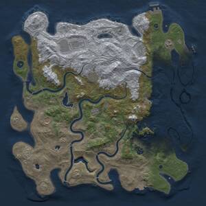 Thumbnail Rust Map: Procedural Map, Size: 4500, Seed: 500497797, 13 Monuments