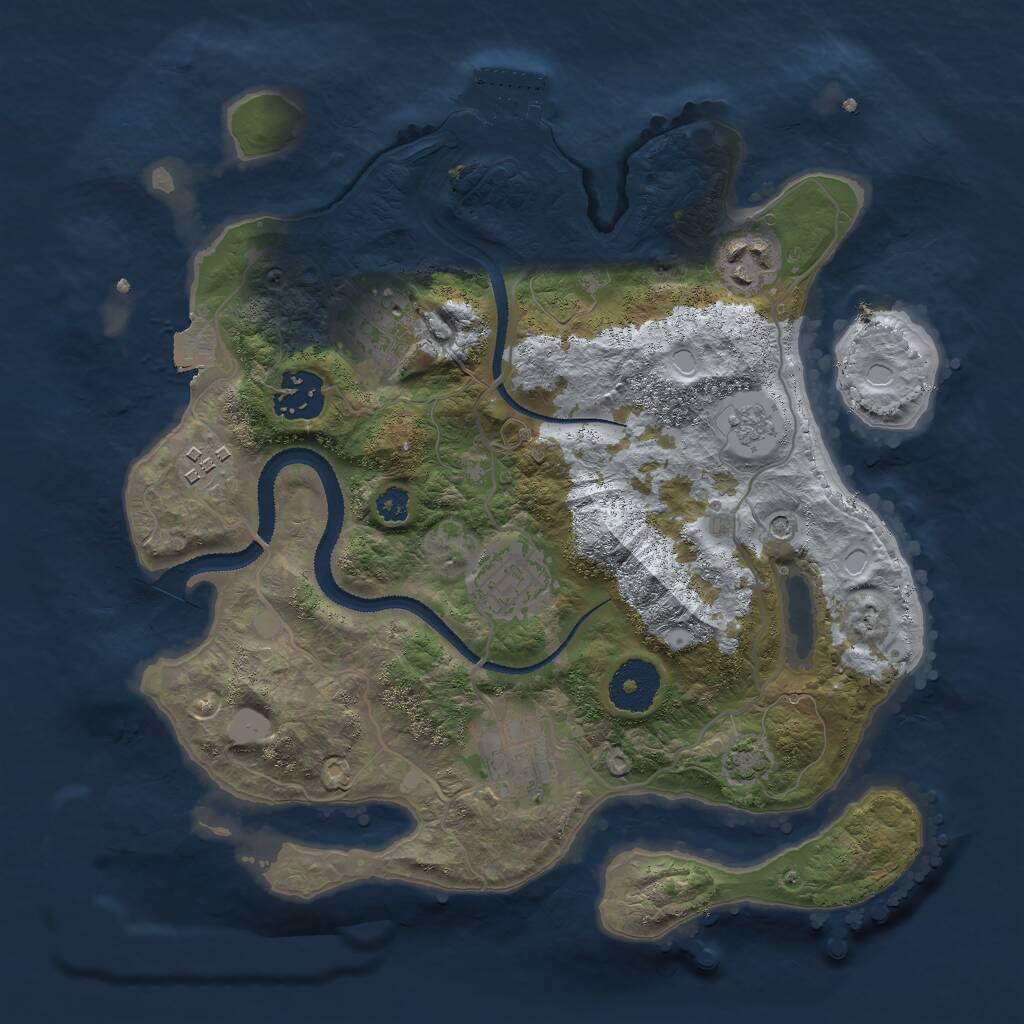 Rust Map: Procedural Map, Size: 3000, Seed: 532241183, 11 Monuments