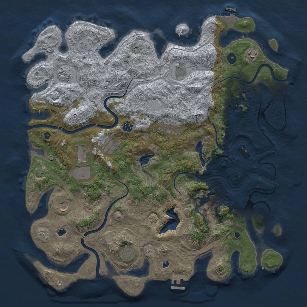 Rust Map: Procedural Map, Size: 4600, Seed: 50748, 17 Monuments