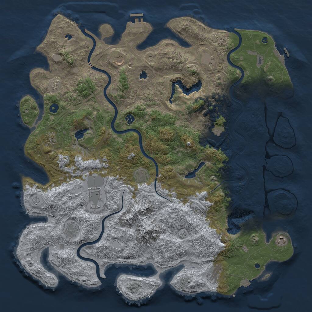 Rust Map: Procedural Map, Size: 5000, Seed: 13071999, 17 Monuments