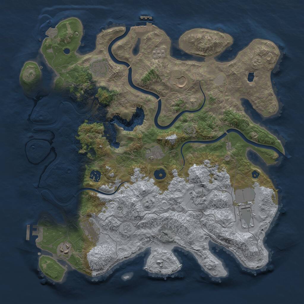 Rust Map: Procedural Map, Size: 4000, Seed: 598465, 15 Monuments