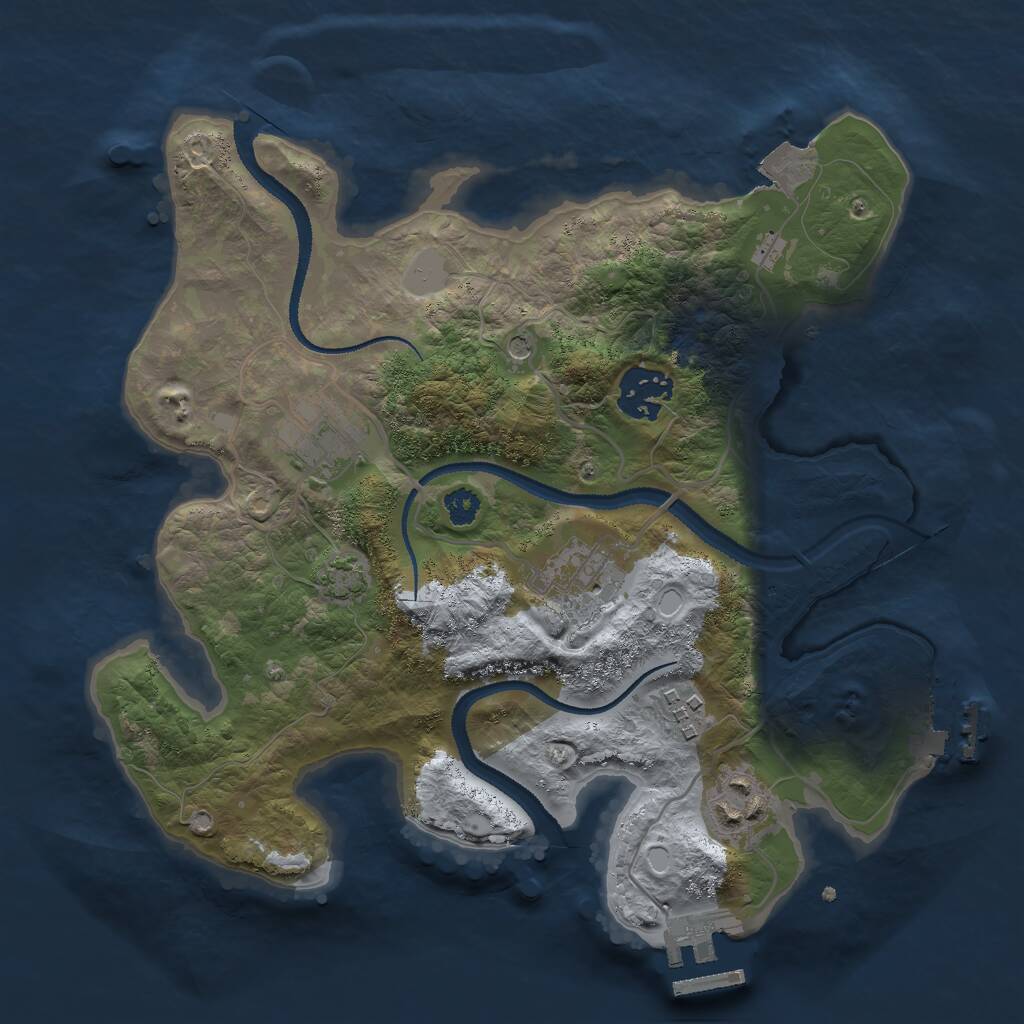 Rust Map: Procedural Map, Size: 2860, Seed: 15262, 10 Monuments