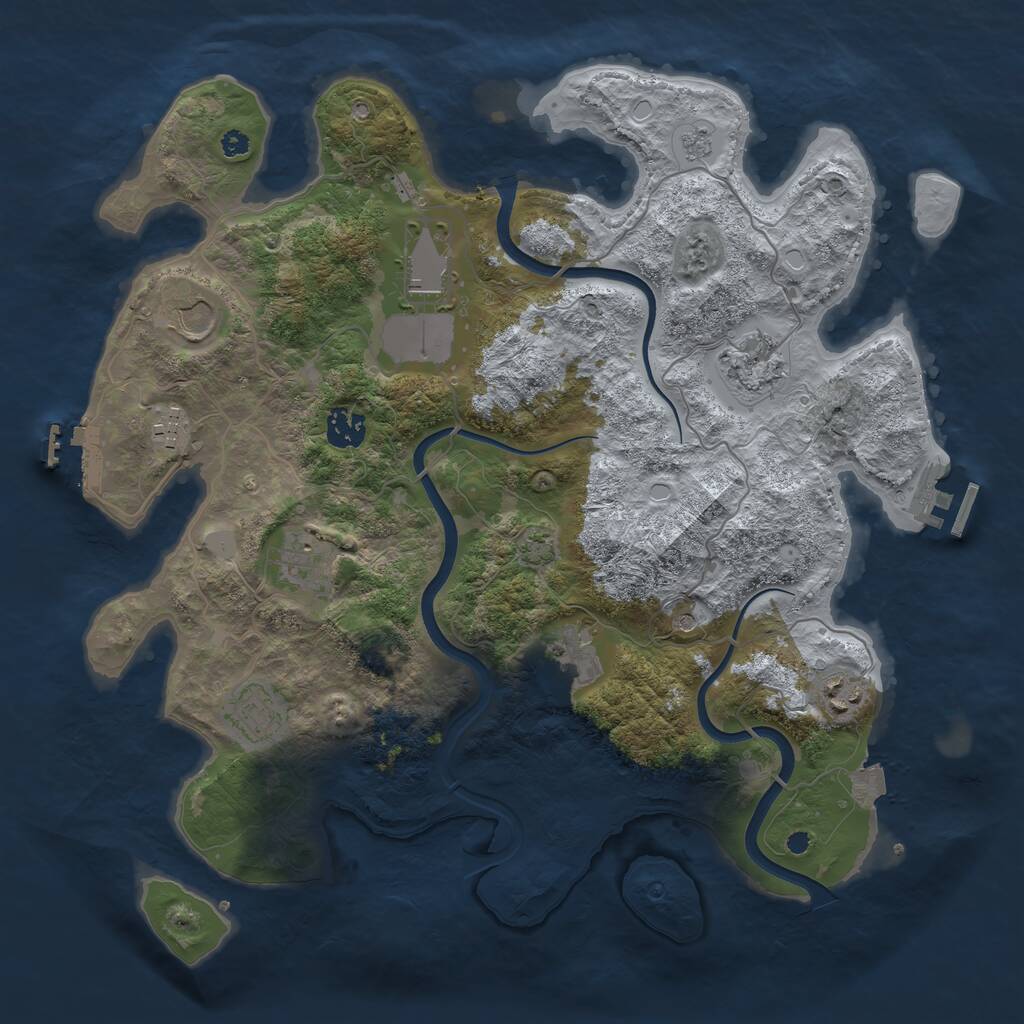 Rust Map: Procedural Map, Size: 3750, Seed: 1430840004, 15 Monuments
