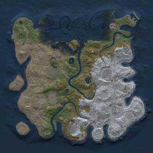 Thumbnail Rust Map: Procedural Map, Size: 3700, Seed: 1123937907, 15 Monuments