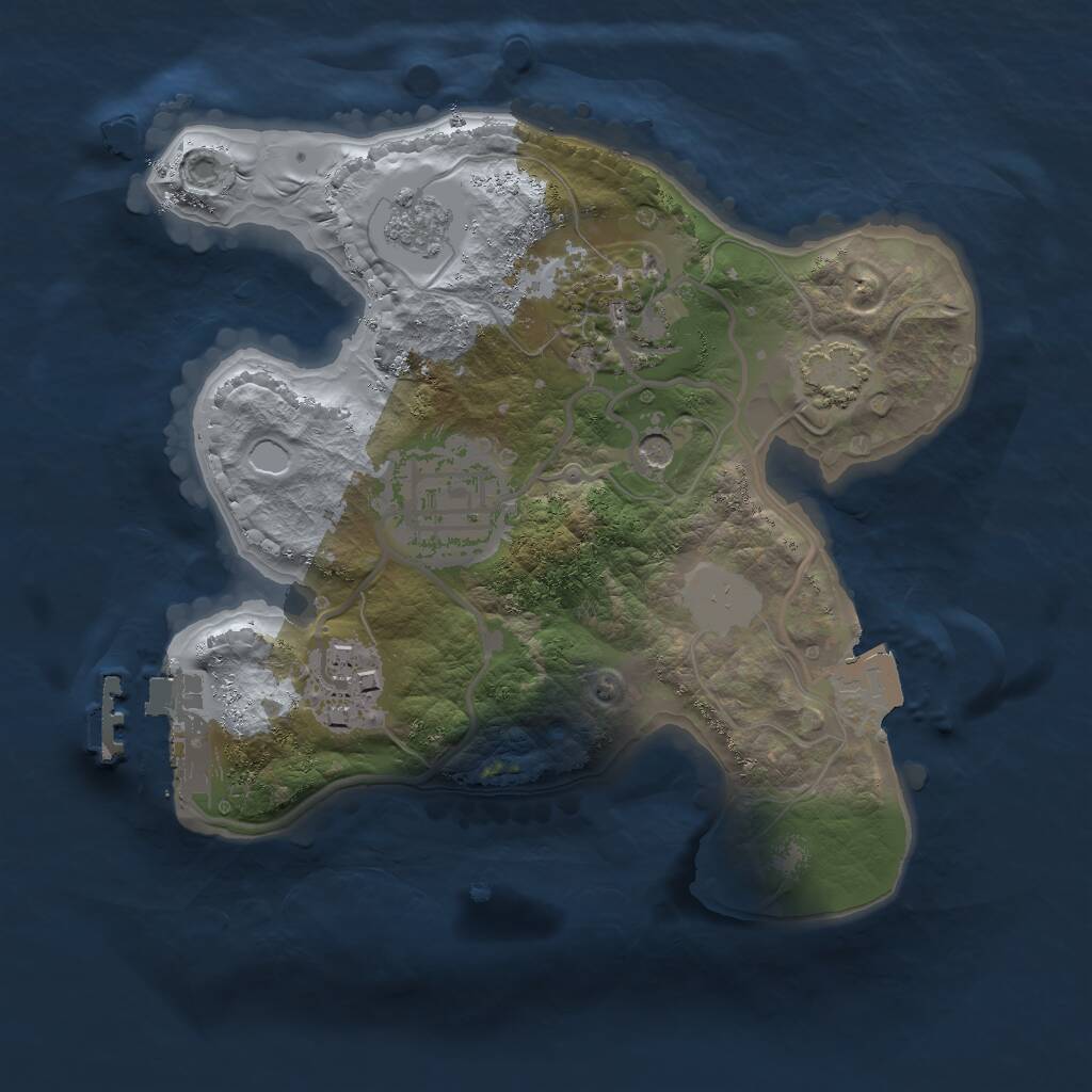 Rust Map: Procedural Map, Size: 2000, Seed: 487348819, 8 Monuments
